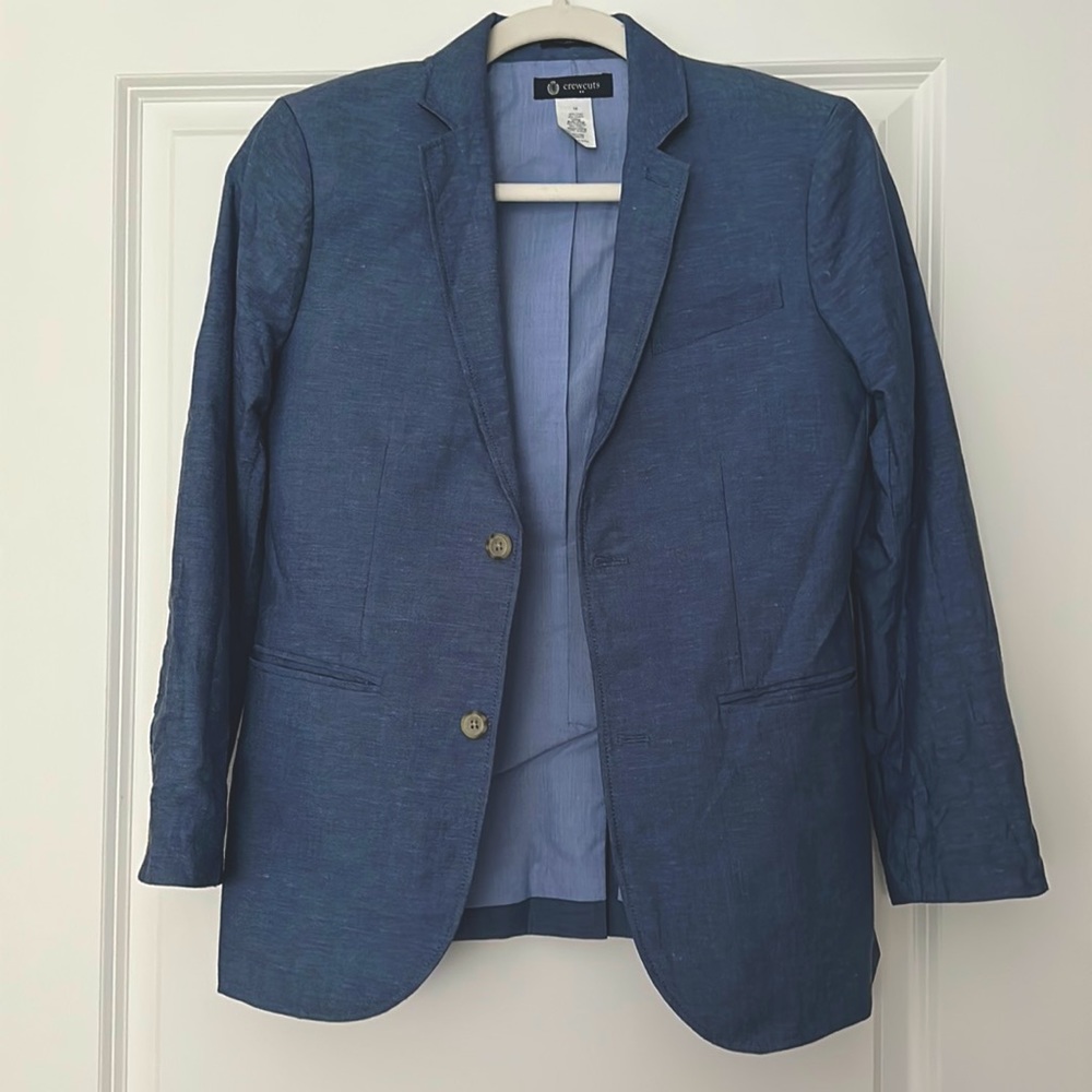 Boys Blue Linen Blazer - Jcrew - Size 14